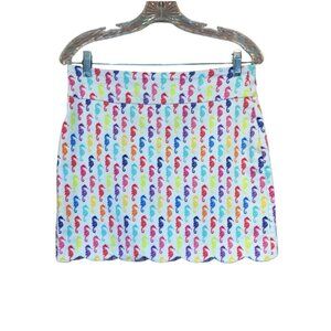 Rainbow Seahorse Print Scalloped Hem Skirt Skort Size 8 Attyre New York